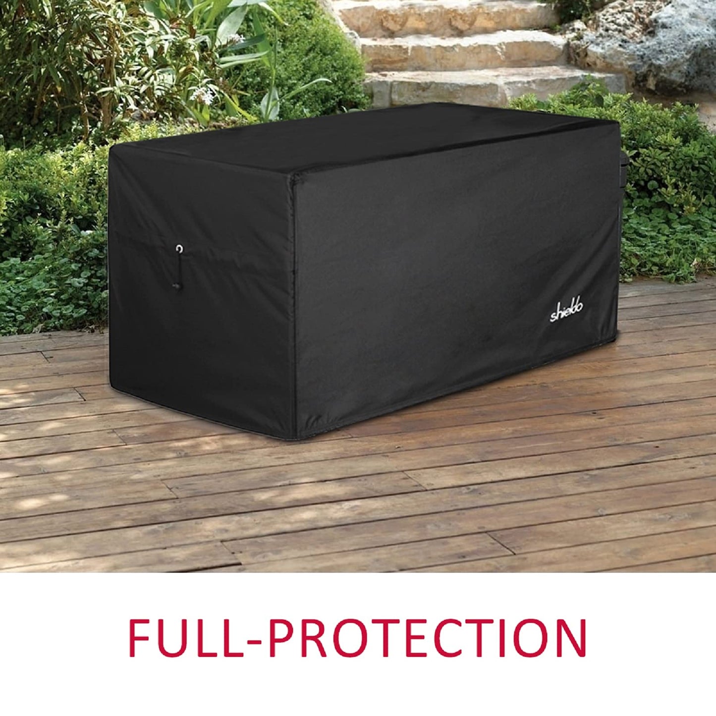 Shieldo Deck Box Cover- Heavy Duty 600D Polyester Oxford,100% Waterproof Deck Box Cover 63" L x 30" W x 28" H