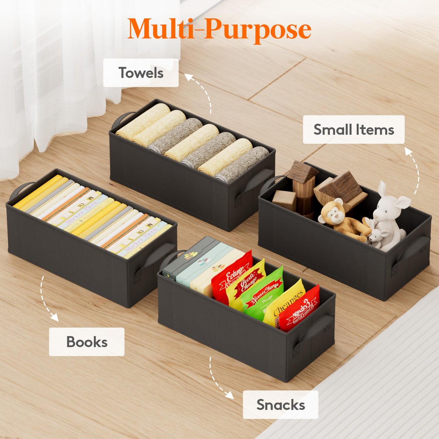 Lifewit 4 Pack DVD Storage Box with Lid, Stackable Case Hold 100 PCS DVDs