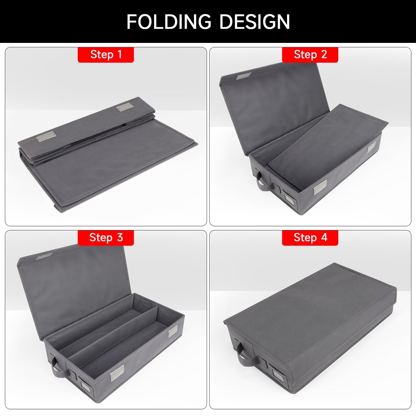 NUSWOR Upgrades Cassette Tape Storage Box - 3Pack - Grey