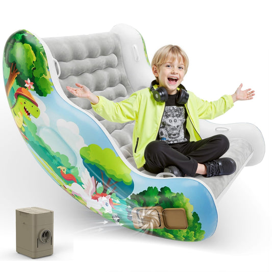 Sensory Chair for Kids, Inflatable Rocking Chair for Kids with Autism & ADHD, Air Cloud Rocker for Toddler as 3 4 5 6 7 8 Year Old Boy Girl Gifts, Autism Sensory Products Training Body Coordination