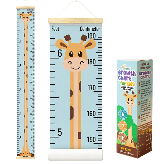 Only Zest Wall Growth Chart for Kids - Wrinkle-Free Canvas Height Ruler