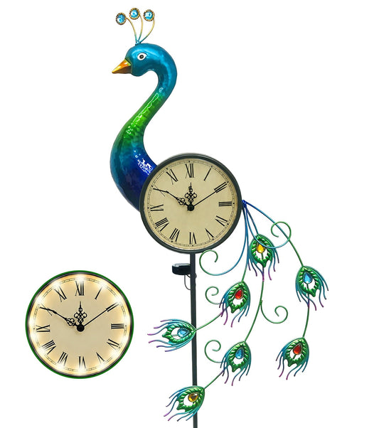 Twirleternity Outdoor Clock with Garden Stake and Illuminated Dial