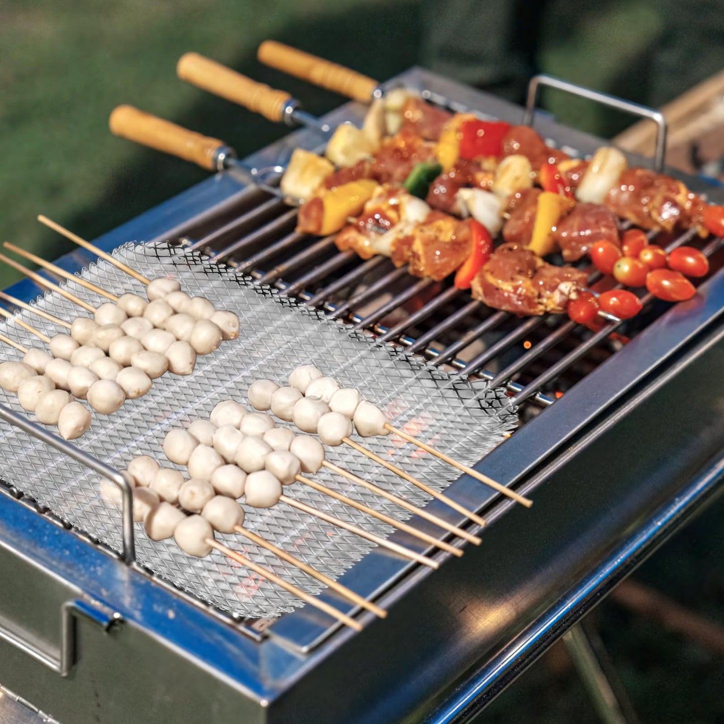 aglehome Grill Topper, Grill BBQ Disposable Grill Toppers, 10 Pack Grill Topper for Outdoor Grill Disposable Grilling Liners Prevent Food from Falling Through Grill Grates - 15.3x12 Inch