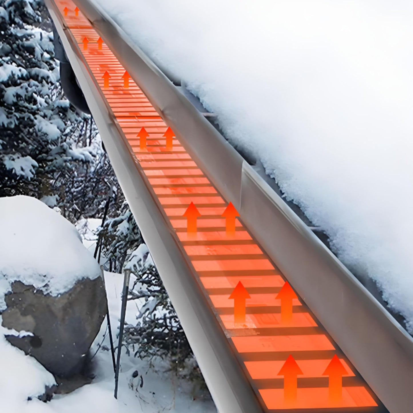 Electric Roof De-Icing Cable & Gutter Snow Melting Heater Mats - Graphene Technology, Prevents Blockages & Leaks, Easy Storage, All-Season Freeze Protection,Can Curlable 760cm/24.9ft