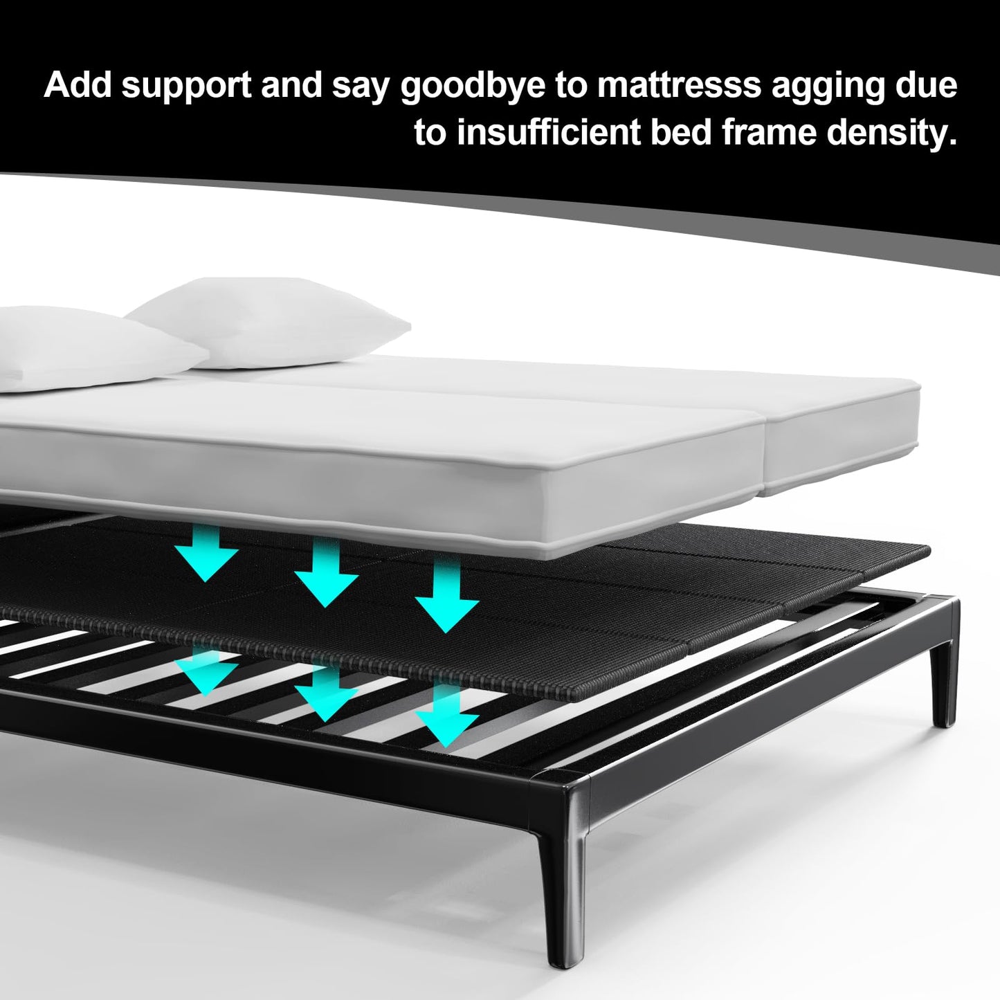 Imperius Breathable, Noise Minimizing, Moisture Resistant Bunkieboards,Large Double Bed 10mm Bunkie Board, Folding Spring Box, Light and Thin Bed,Full Size 54x75''
