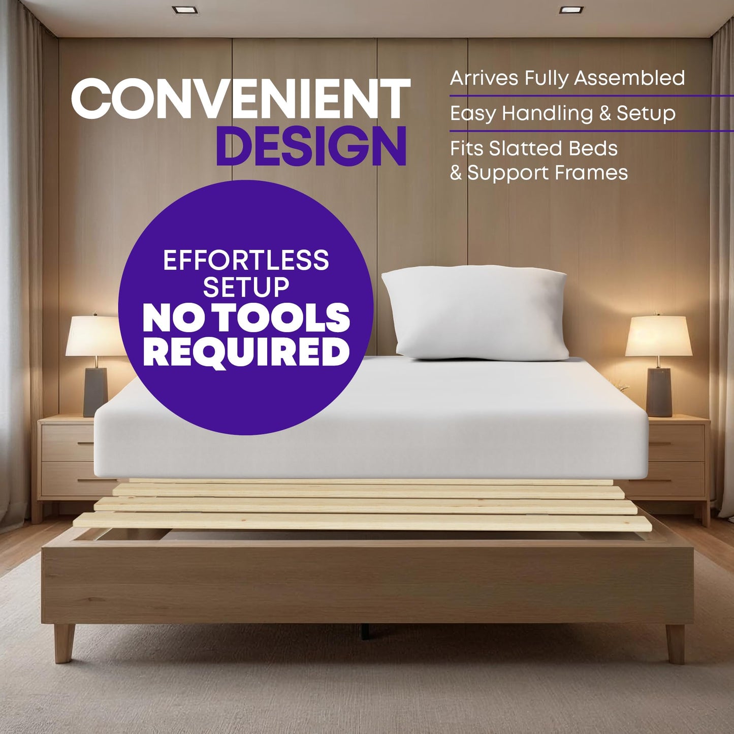 Greaton, Wooden California King Bed Slats for Support Under Mattress – Replacement Wood Slats for California King Size Bed Frame – Under Mattress Support Without Extra Height – 3.38 Standard Width