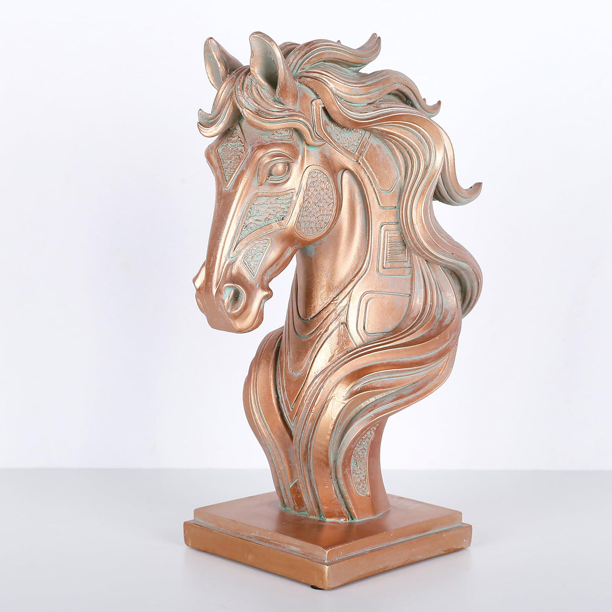MONAMOSS Horse Head Statue, Animal Equine Bust Sculpture for Home Decor