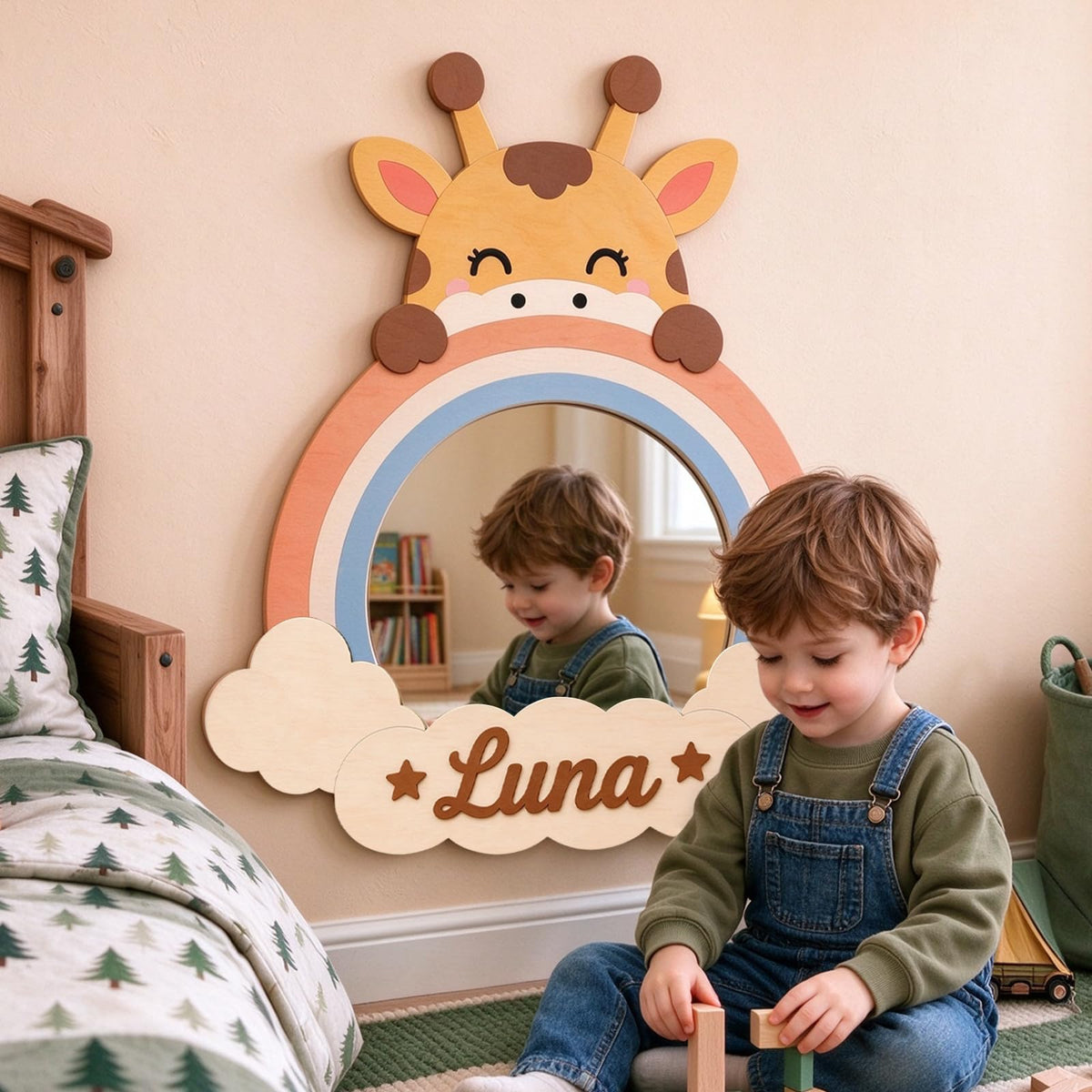 Custom Name Shatterproof Kids Mirror for Wall Bedroom Decor Baby Gift