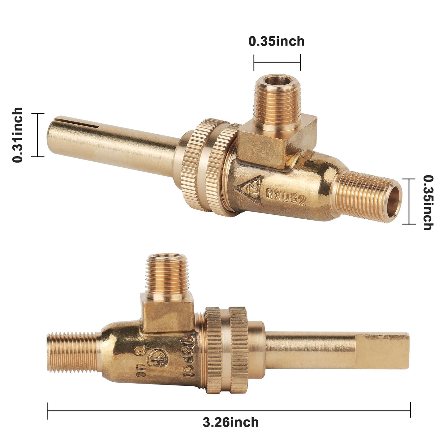 4418500200 Gas Burner Valve Jade Range Gas Valve 1/8" Mpt X 3/8-27 4 Pack | 4418500200 Horizontal Split Valve