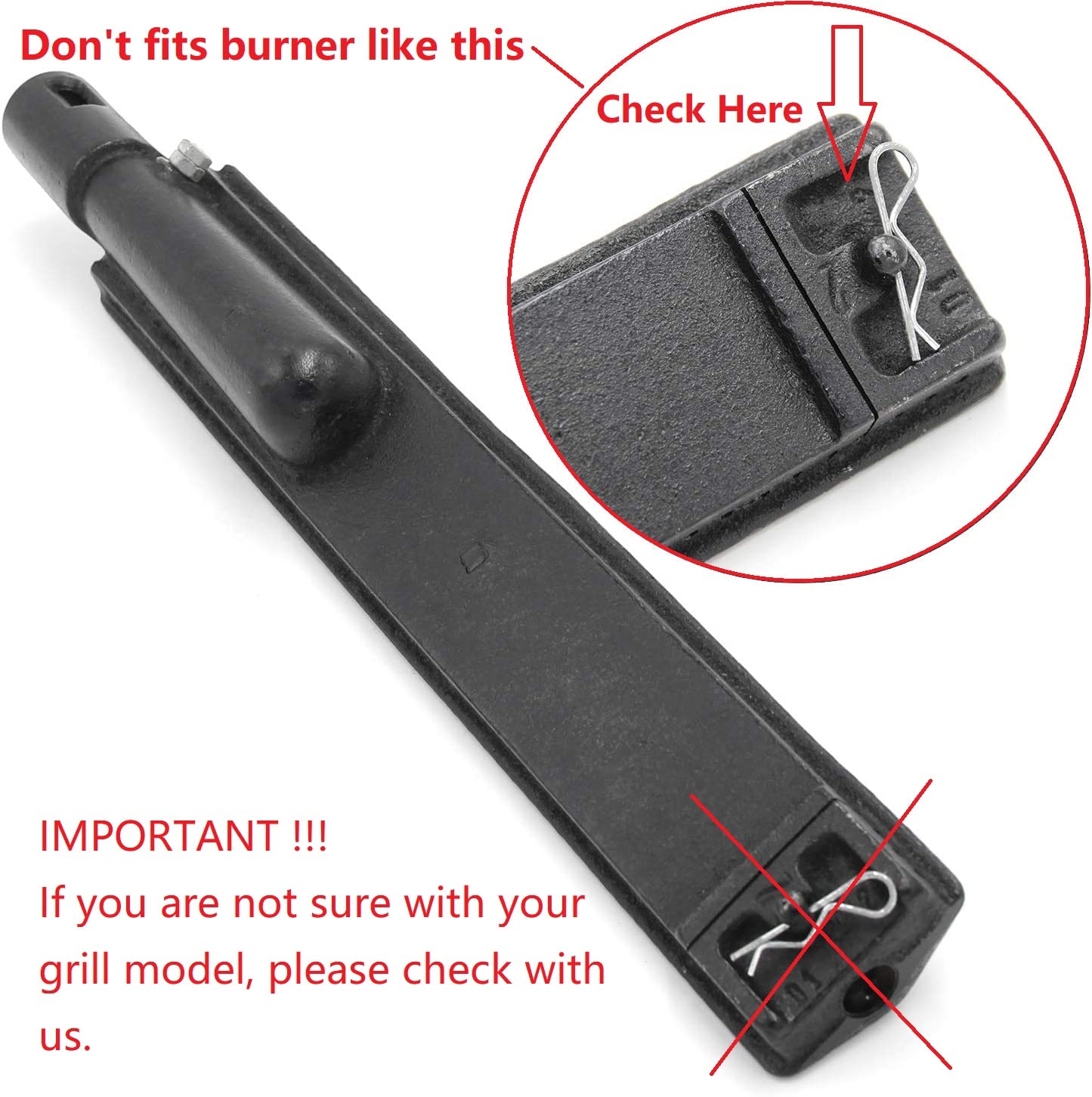 4 Pack Heavy Duty Cast Stainless Steel Grill Burner for Bull, Grill Replacement Parts for Bull, Cal Flame, Lion, Blaze, Turbo, Beefeater, Thermos, Char Broil, Jenn Air, Nexgrill