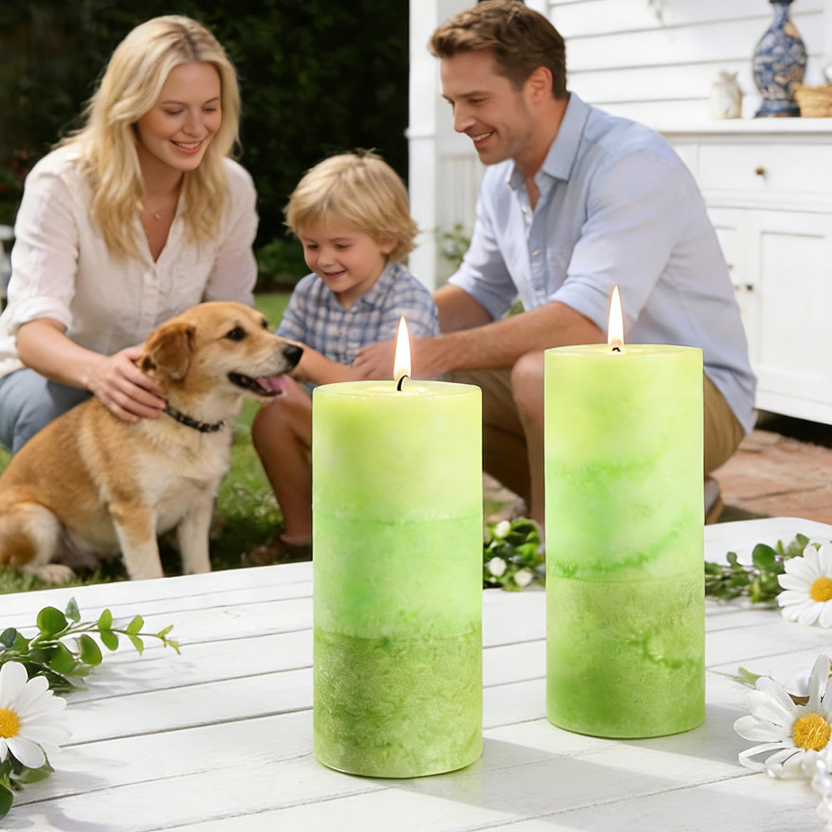 Sage & Citrus Scented Pillar Candles,2.8x6 Inch,70 Hour,3 Pack
