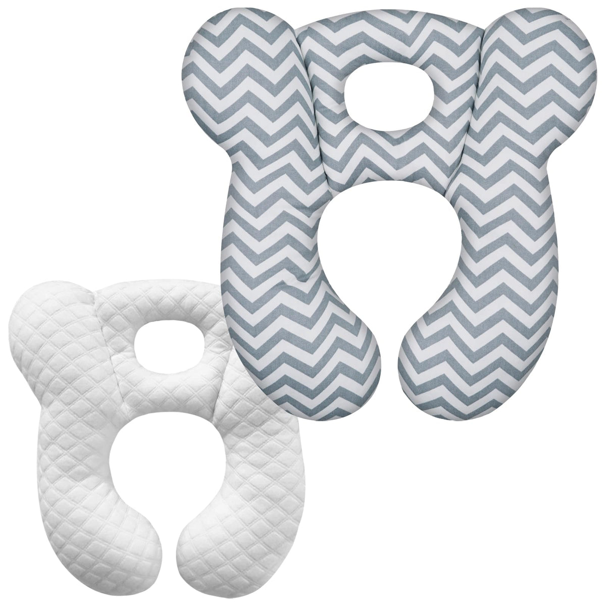 ZHOMA Baby Travel Pillow, Upgrade U-Shape Infant Pillow for Car Seat Pushchair and Stroller, Soft Comfortable Neck Support for Kids Newborn and Toddler - Wave Gray