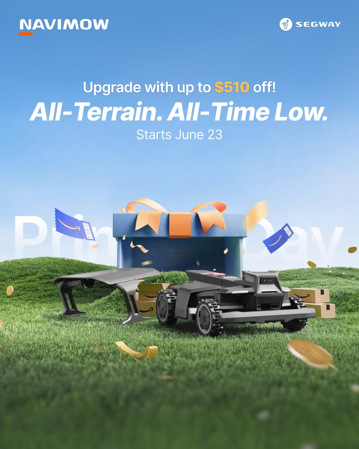 Segway Navimow X430 Robot Lawn Mower Wire Free with Garage X, 4WD for 84% Slopes, Zero-Turn Mowing, Dual 180W Motors, Covers 1 Acre (Garage Shipped Separately)