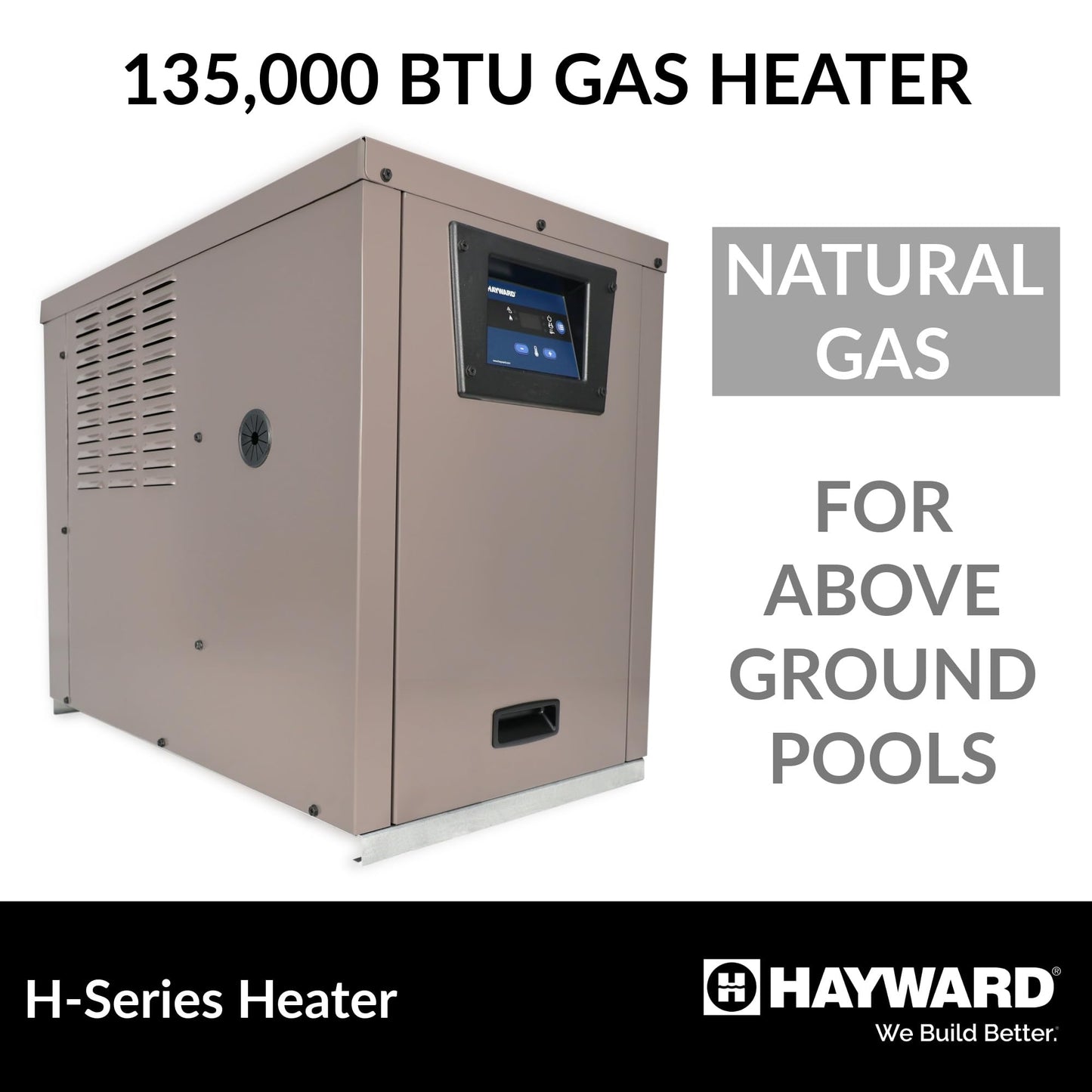 Hayward W3H135FDN H-Series Pool Water Heater/Spa Heater, 135k BTU, Natural Gas Model