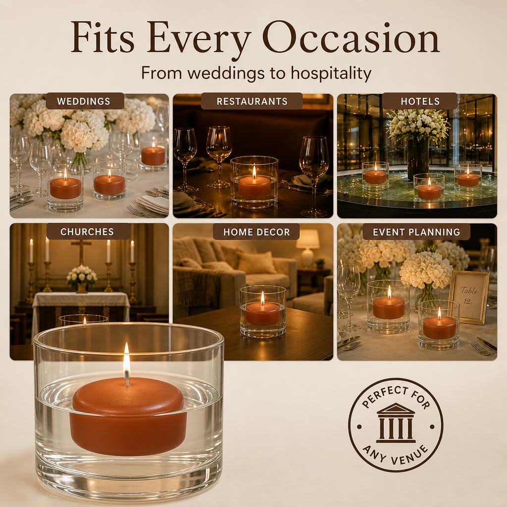 yummi Case of 18 3" Sienna Floating Candles