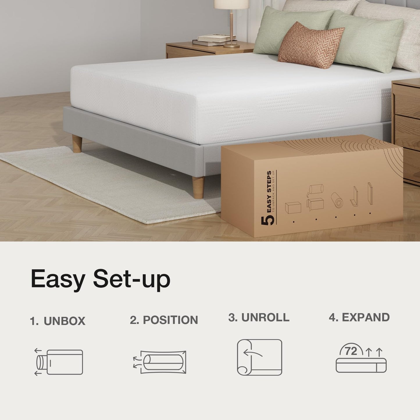 Novilla Queen Mattress, 10 Inch Queen Size Memory Foam Mattress in a Box, Gel Memory Foam Mattress for Comfort Sleep &Cooling Night Sleep, CertiPUR-US Certified
