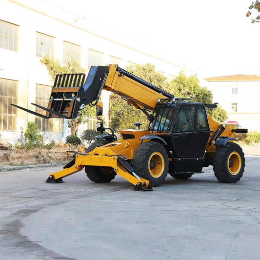 3 Ton Telescopic Handler Forklift 17m – Rough Terrain Telehandler with Bucket & Forks, Boom Lift Loader 4x4 Telescopic Forklift for Construction & Agriculture