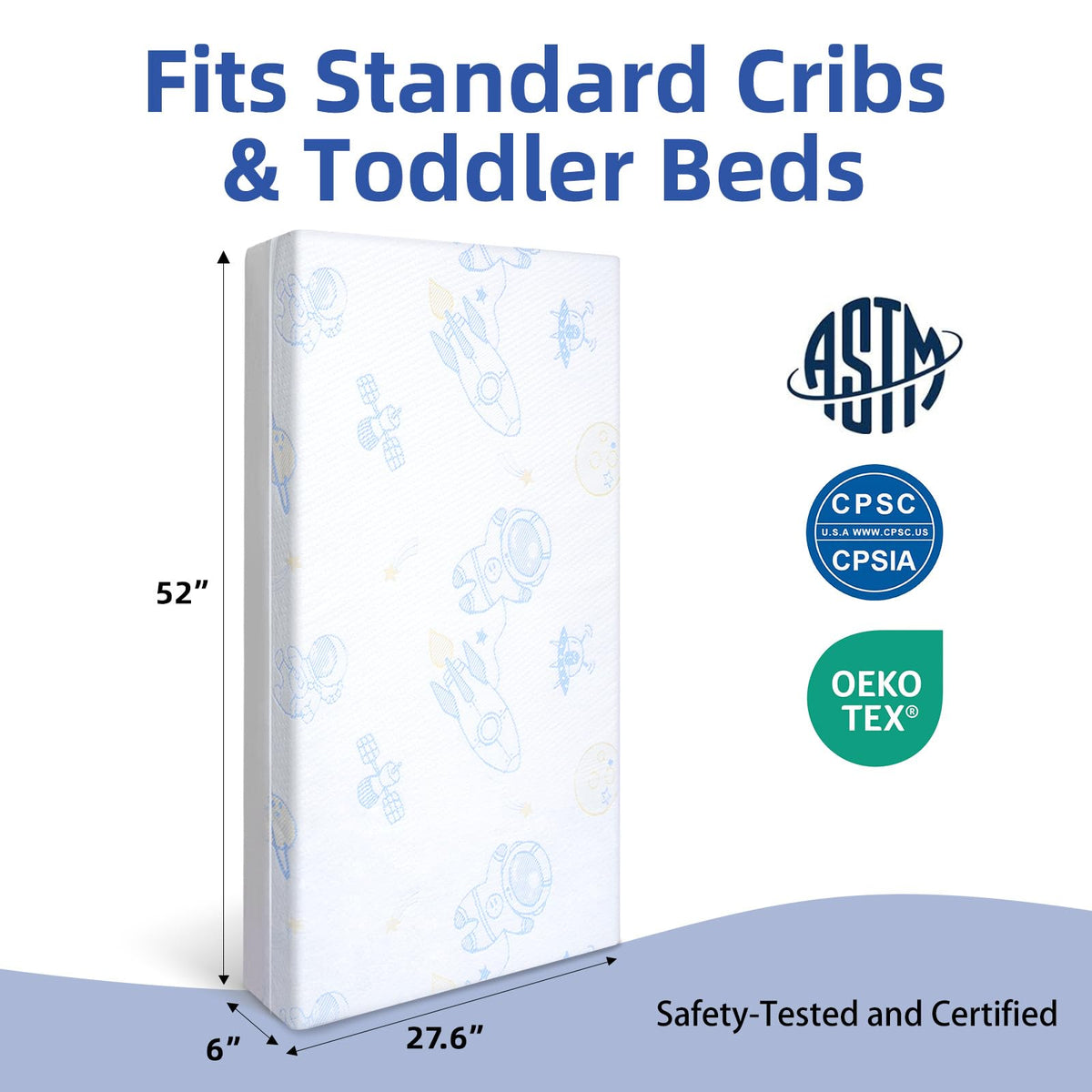 Ressainic Premium Crib & Toddler Mattress, Dual-Sided Baby Mattress
