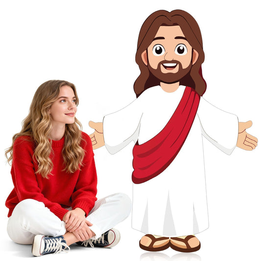 APUDWN 4 Ft Christ Jesus Cutout Stand Up Christmas Party Decor