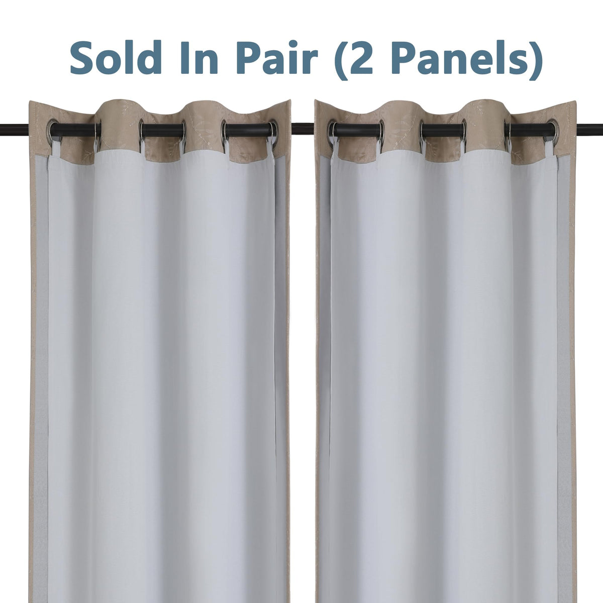 Chyhomenyc 2 Panels 100% Blackout Curtain Liners with 13 Rings, 100% Darkening Blackout Liner for 63 Inch Curtains, Each 40" Wx58 L, 2 Liners Per Set with 14 Pieces Rings