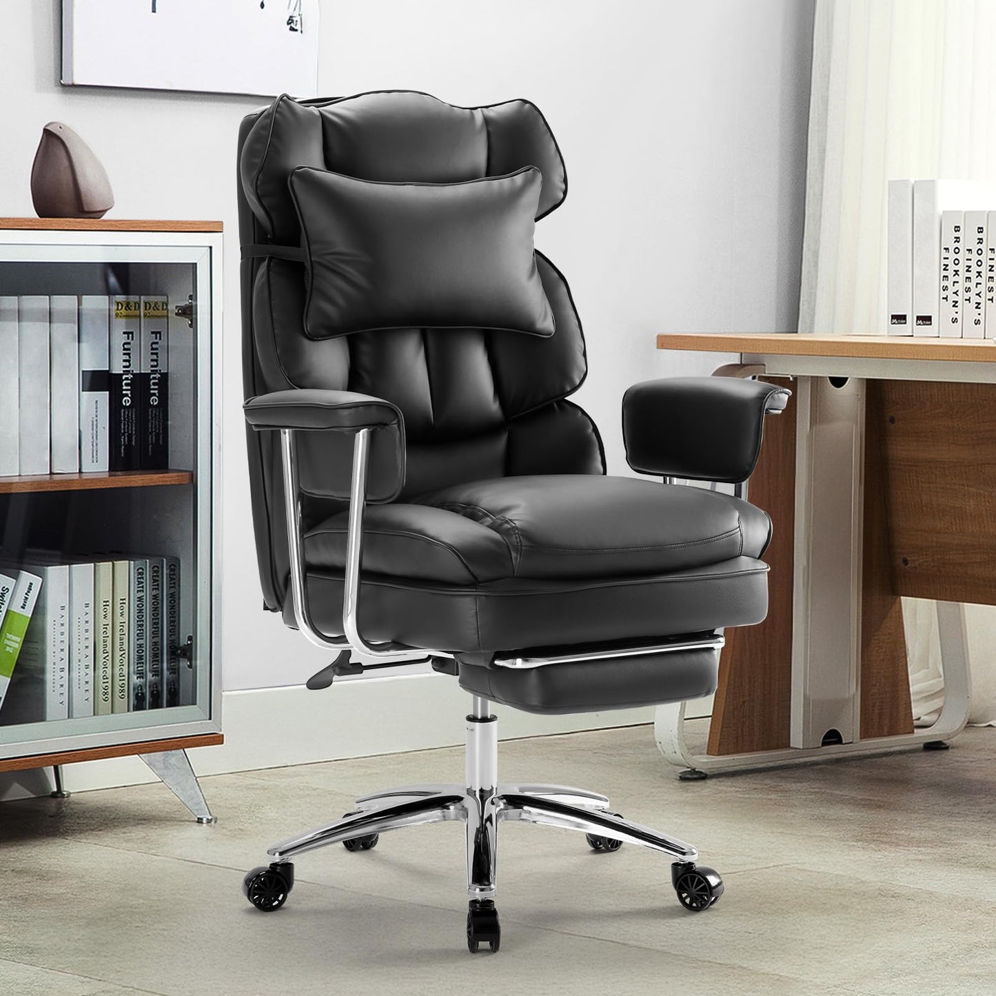 DUMOS Ergonomic Home Office Desk Chair, Executive Chair, PU Leather
