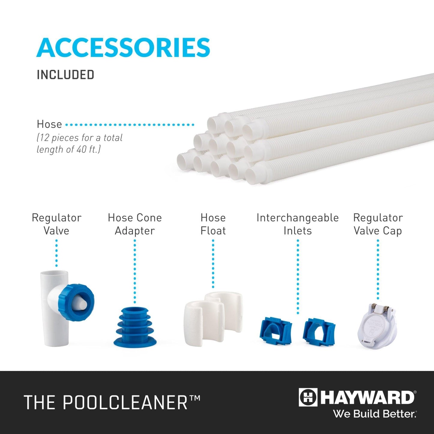Hayward Pool Vacuum for Inground Pools Poolvergnuegen Suction Pool Cleaner (4 Wheel) Automatic Vacuum for In-Ground Pools up to 20 x 40 ft