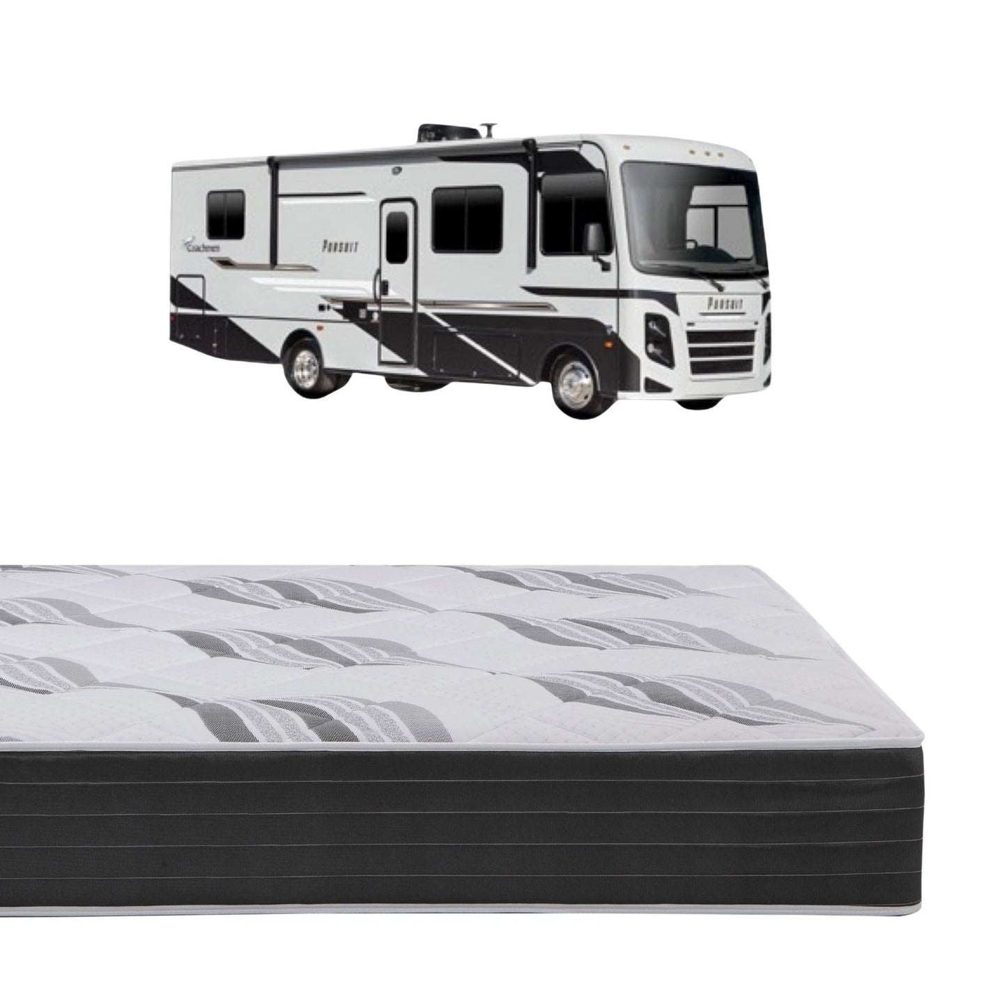 Foam Global Roam 2.0 RV 12" Hybrid Mattress with Gel Memory Foam, RV Short King 72x75 Mattress, Luxury Medium Feel Made in USA