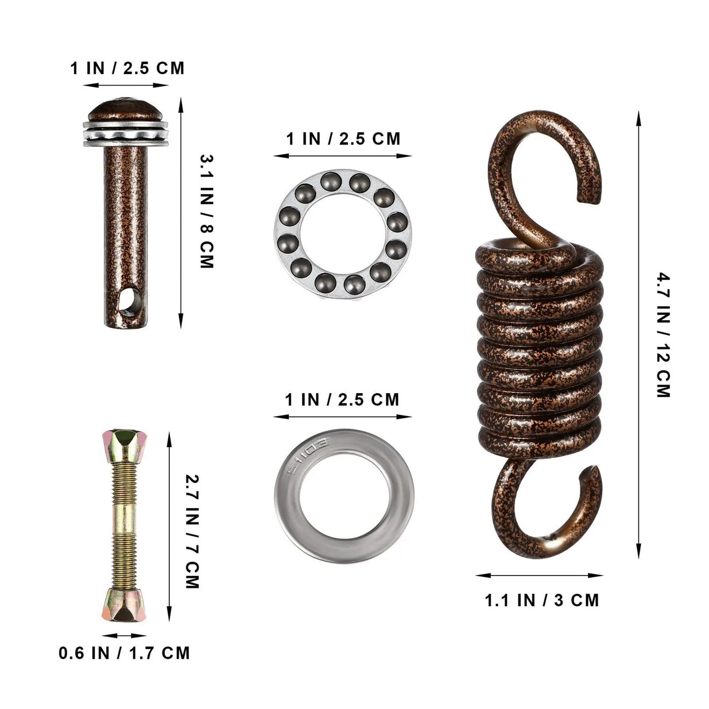 Hammock Chair Spring Outdoor Hanging Chair Fixing Kit Stainless Steel Spring Hook With Rotating Design Bolt Screw For Hammock Porch Swing