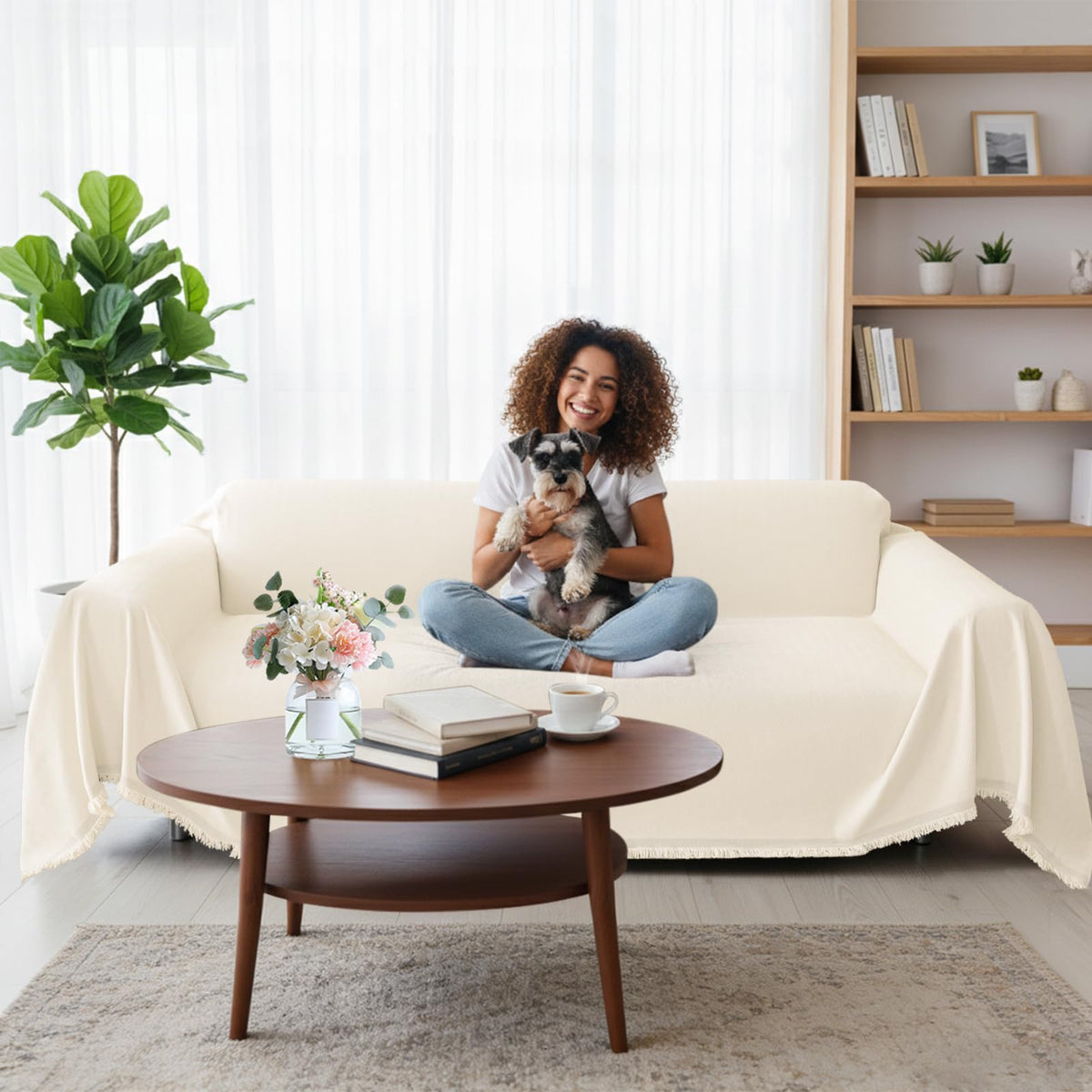 Smiry Couch Cover for Dogs, Chenille Sofa Covers for 3 Cushion Couch