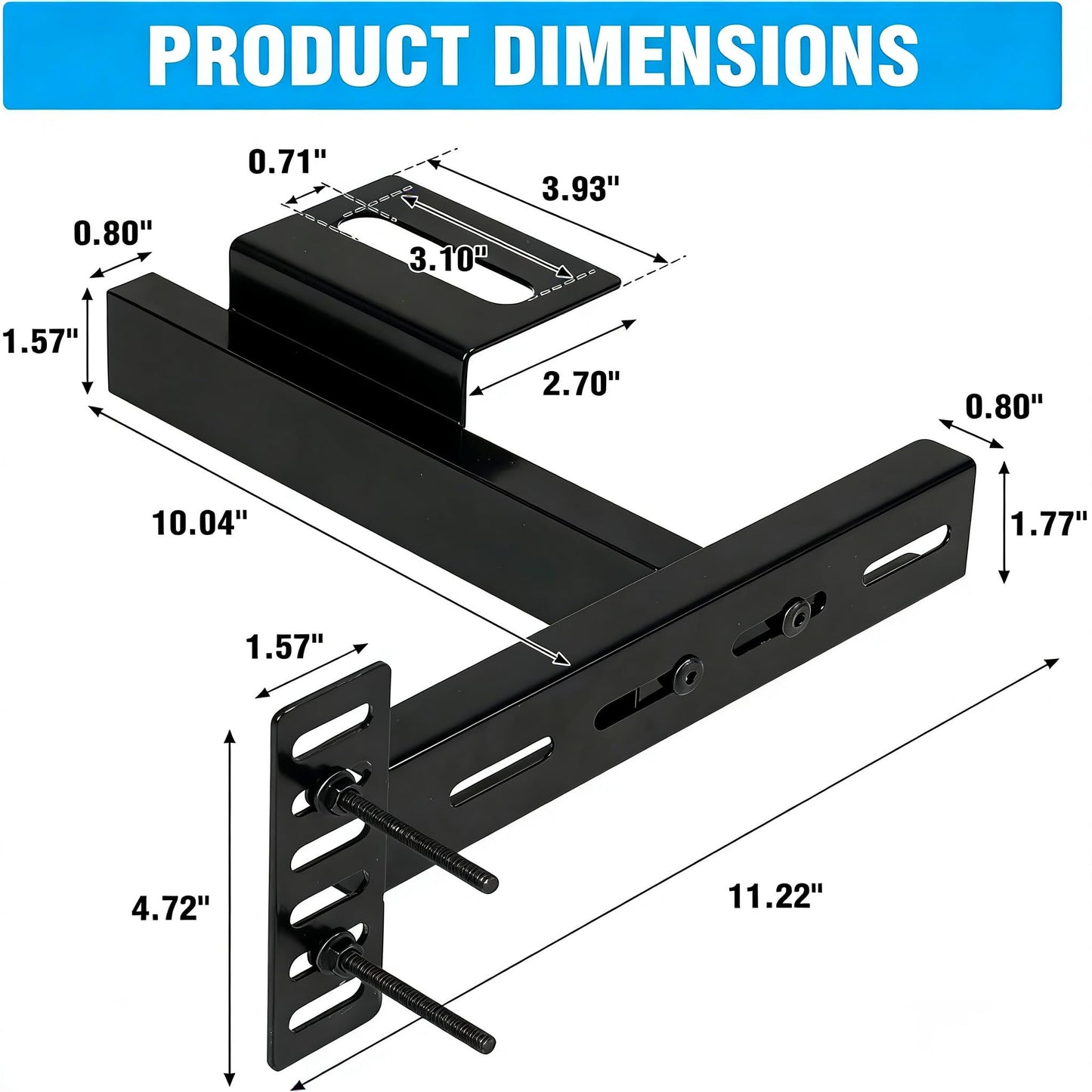 Headboard Brackets for Bed Frame, Adjustable Brackets for Headboard, Universal with Footboard Extension Kit, Fit for Queen King Full Size Headboards, Easy Installation, Set of 2
