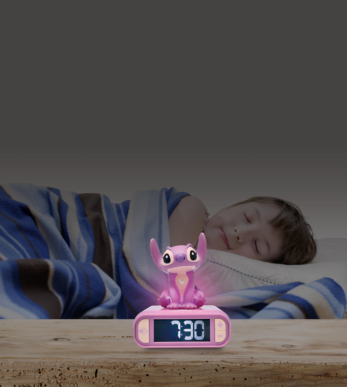 LEXiBOOK, Stitch Angel Nightlight Alarm Clock, RL800D1