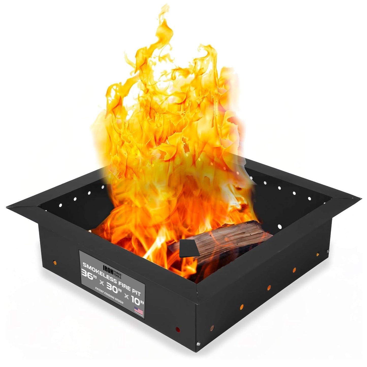 Iron Forge Tools Smokeless Outdoor Fire Pit Ring Insert 36 Inch Square