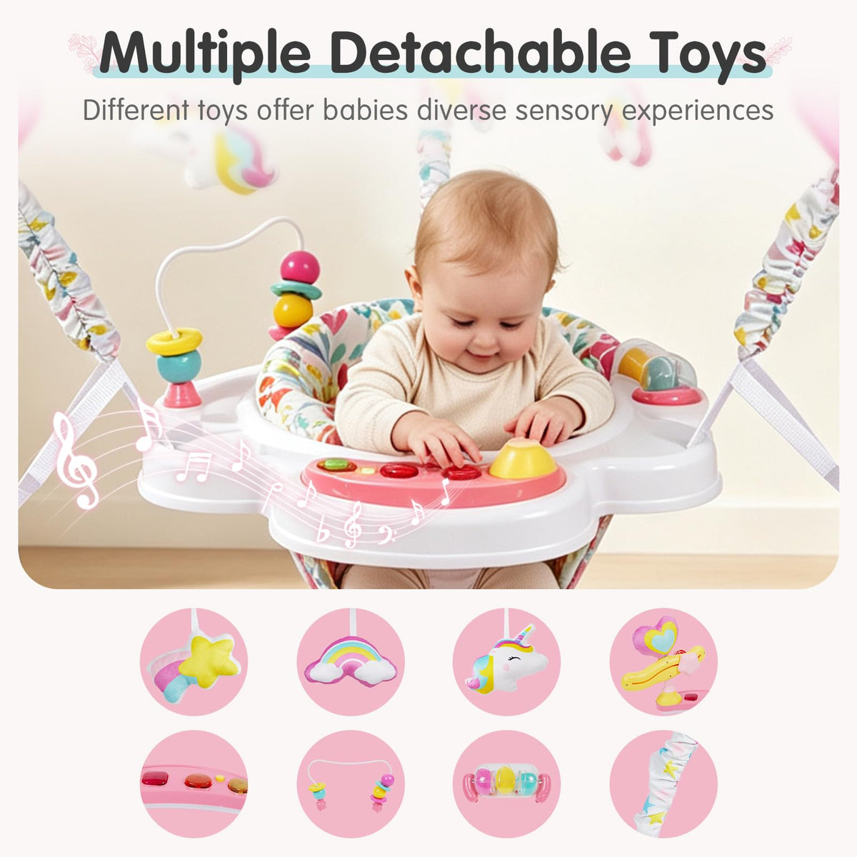 Baby Bouncer Activity Center,3-in-1 Baby Jumper and Play Center Station,6+M