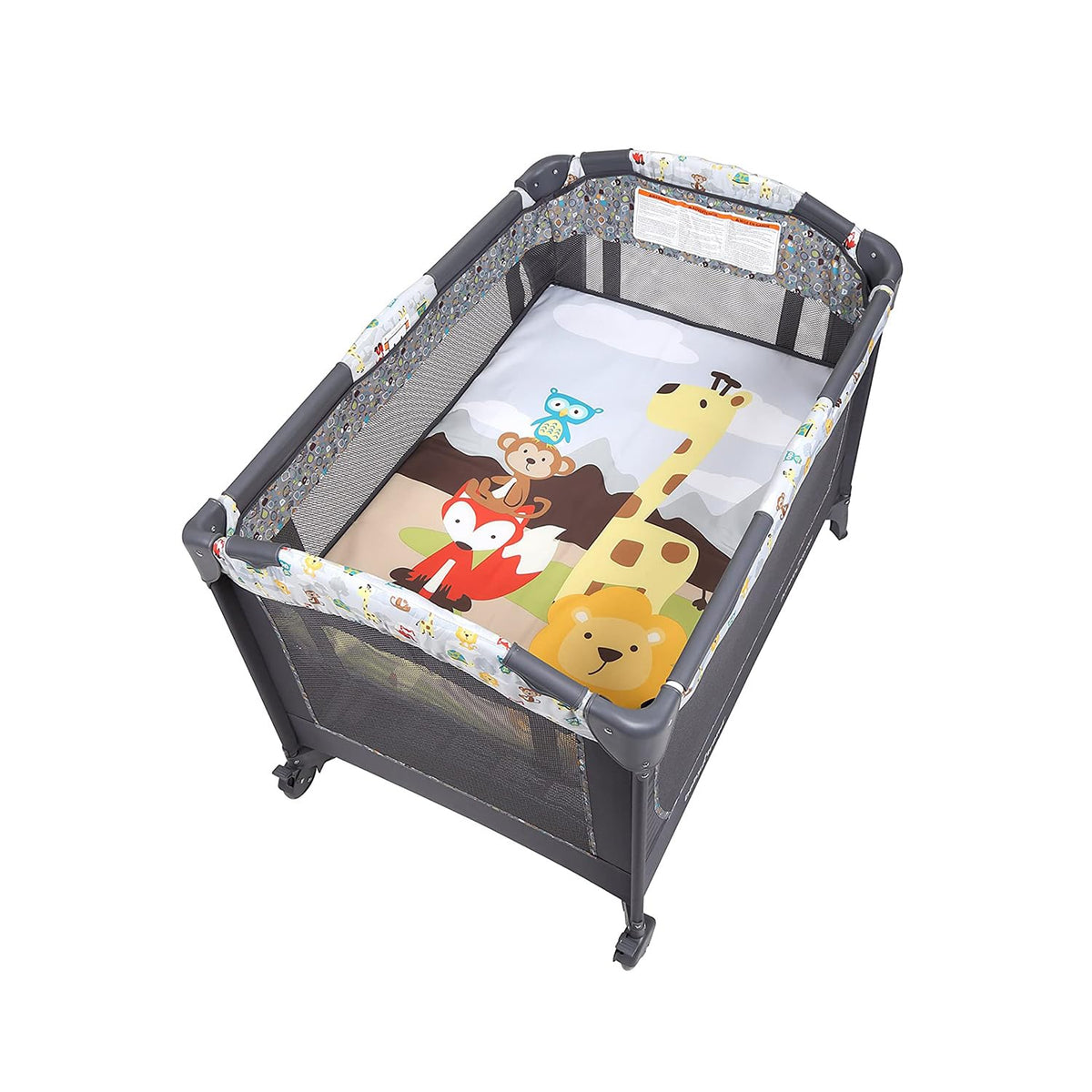 Baby Trend Nursery Center Playard with Bassinet & Diaper Stacker, Tanzania