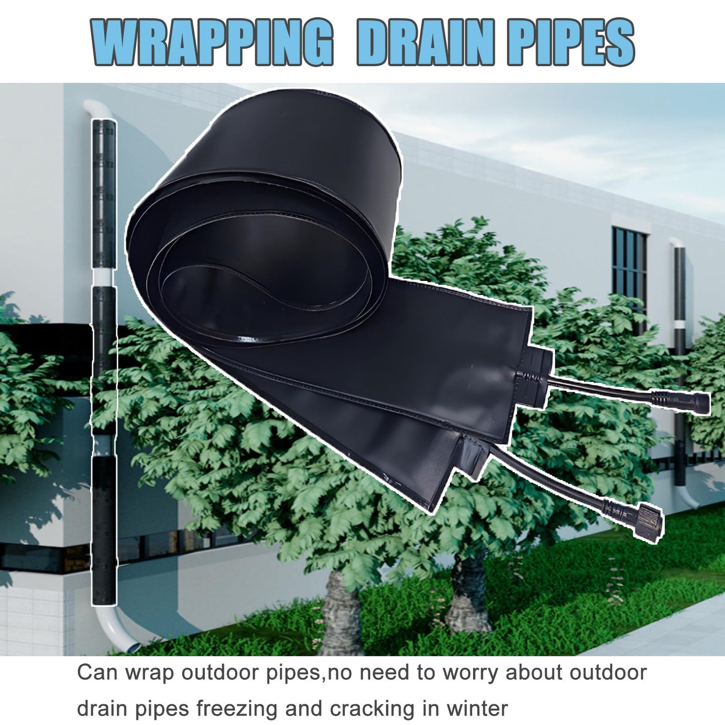 Electric Roof De-Icing Cable & Gutter Snow Melting Heater Mats - Graphene Technology, Prevents Blockages & Leaks, Easy Storage, All-Season Freeze Protection,Can Curlable 760cm/24.9ft
