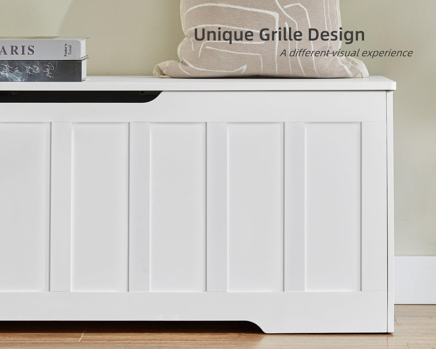 VANKILEY 51.2" Storage Chest Extra Large,Wooden Storage Bench,White