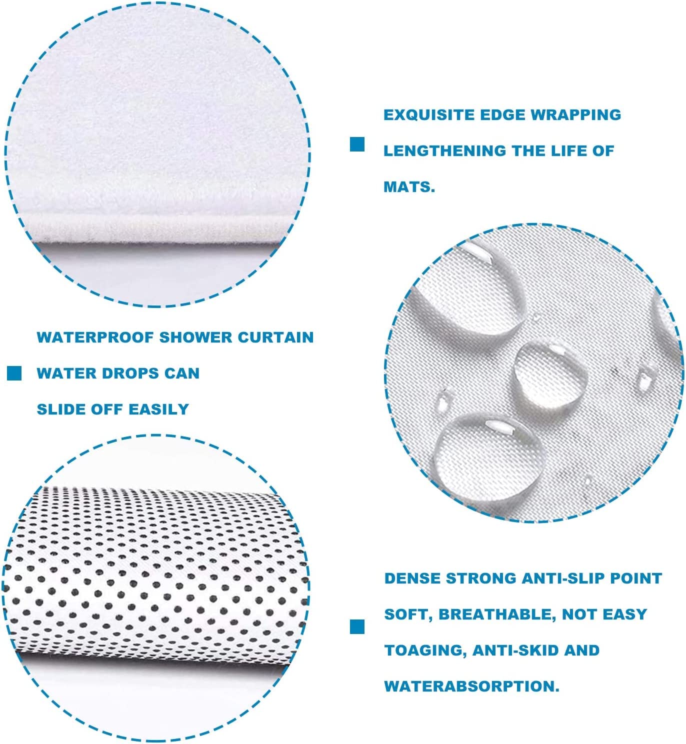 Super Sonic Bathroom 4 Pieces Set Shower Curtain, Toilet Lid Cover and Bath Mat, Non-Slip Rugs, Durable and Waterproof, for Bathroom Decor Set, 72" x 72"