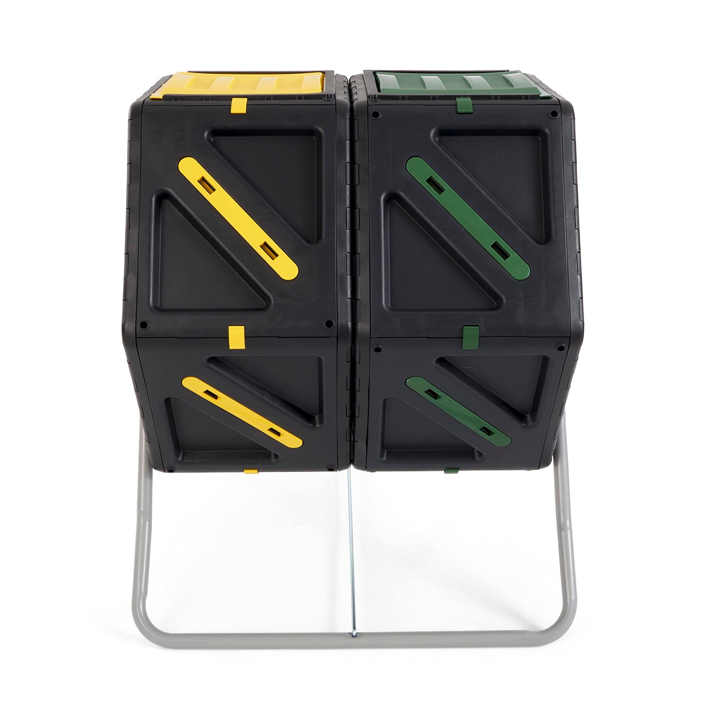 Miracle-Gro Dual Chamber Compost Tumbler – Easy-Turn, Heavy-Duty Outdoor Bin Composter with 2 Sliding Doors (2x18.5 Gal/70L