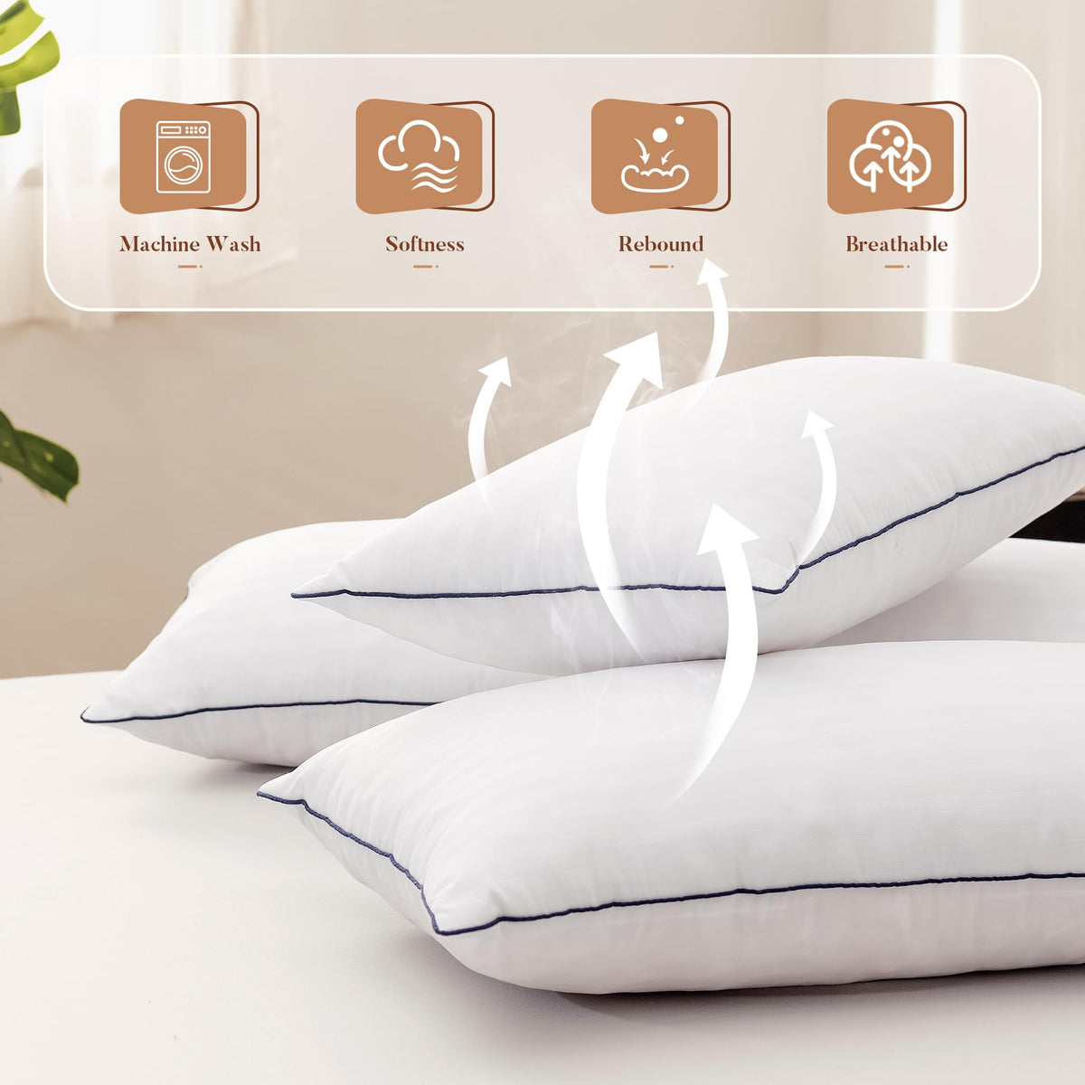 Memory Foam 14 x 36 Inch Pillow Insert, Decorative Throw Pillow, White