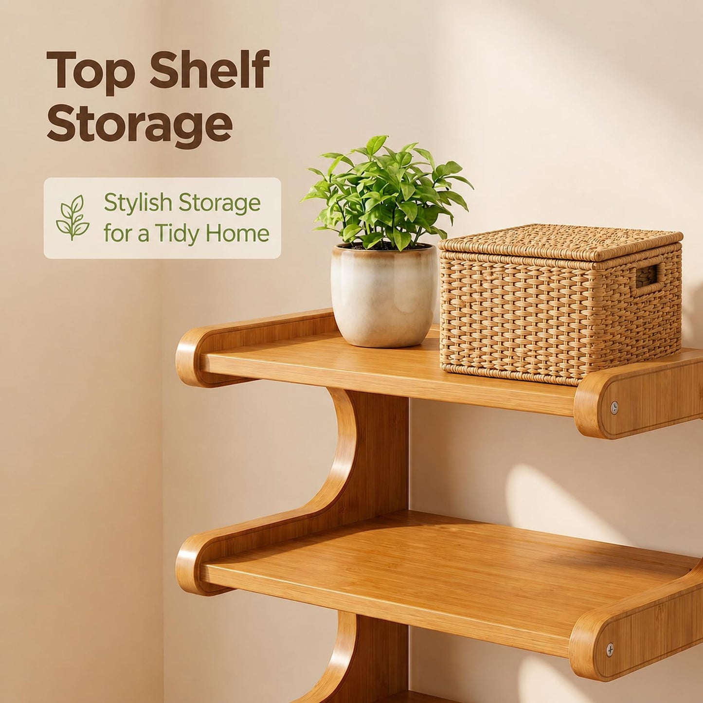 Vertical Bamboo Shoe Rack for Entryway - 7 Tier Tall Narrow Wooden Shoe Rack Tower, Freestanding Floor Shoe Storage Organizer for Closet, Bedroom, Corner & Small Spaces, Heavy Duty Open Shelf, Walnut