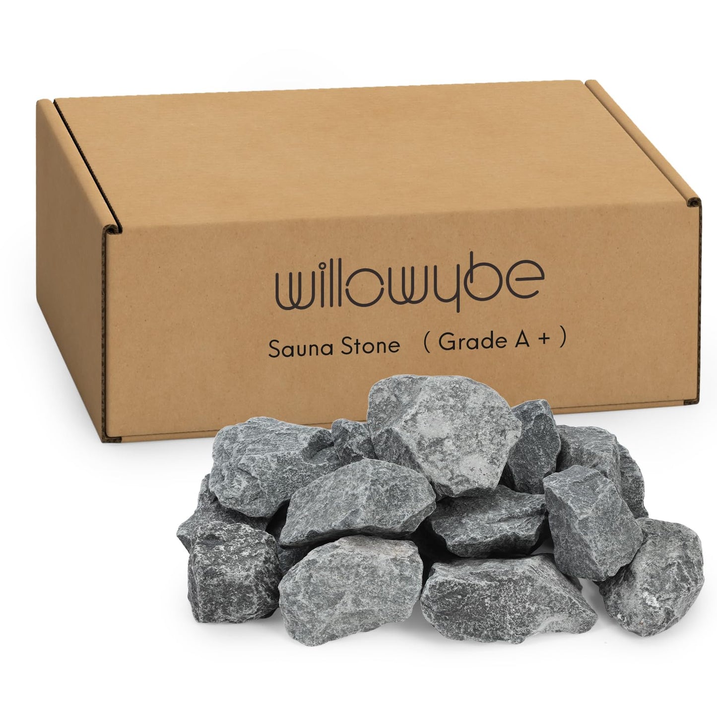 WILLOWYBE Sauna Stone Rock Grade A+ Roughly 35lb/16kg, Sauna Accessory