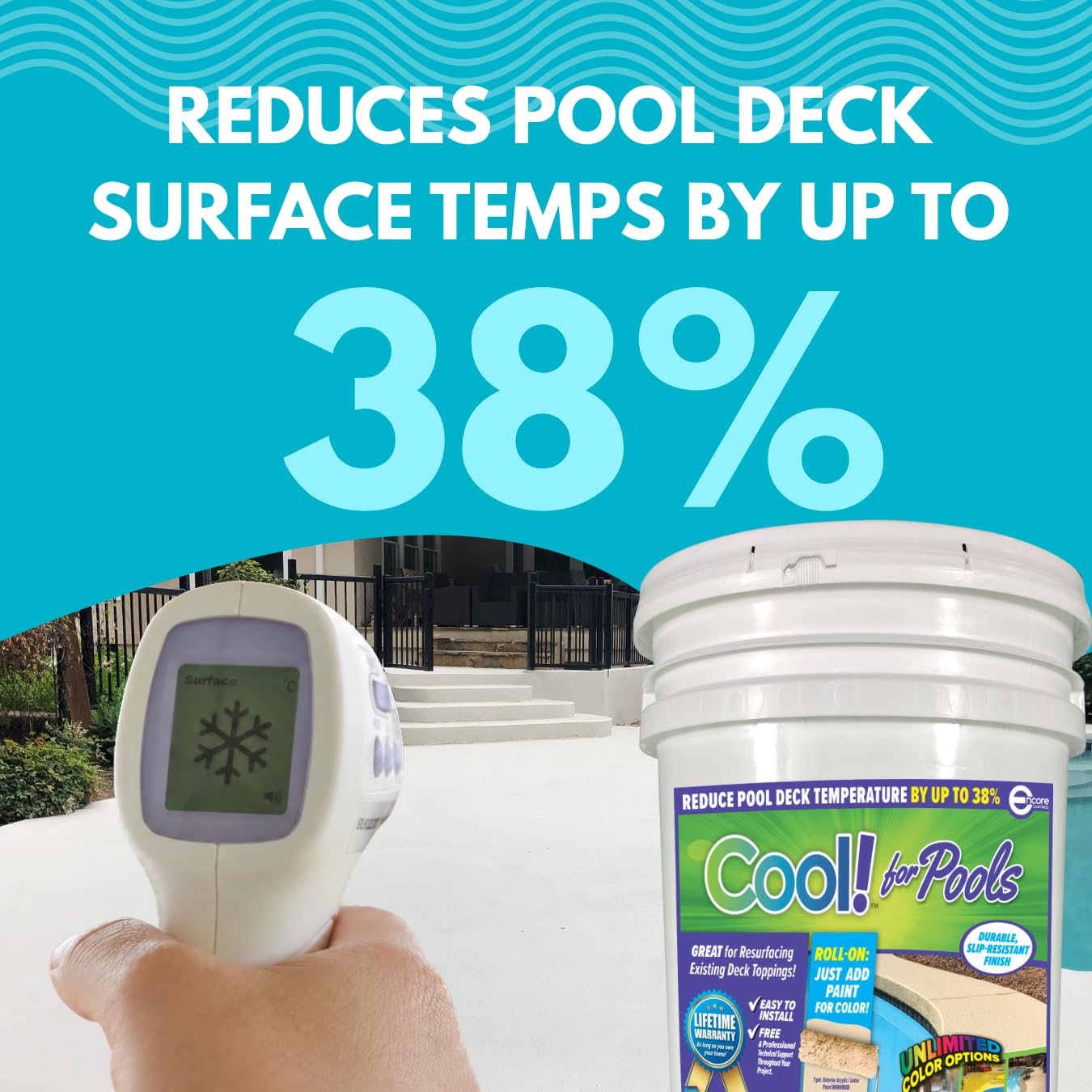 Encore Coatings Cool Pool Deck Coating - 200 sq. ft. Bundle Pack