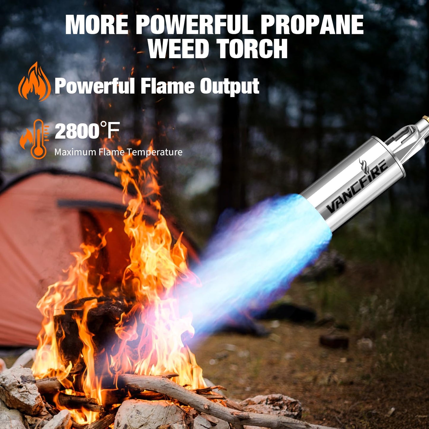 Propane Torch Weed Burner Kit with Storage Bag,35.4" High Output Blow Torch with Long/Short Mode & 12.5FT Hose,Heavy Duty Flamethrower with Turbo Trigger for Weeding,Asphalt Melting,Ice Snow Melting