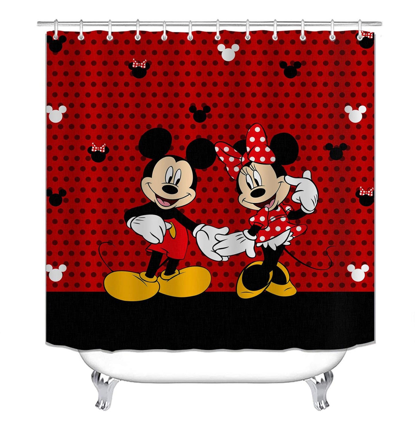 PLMZUOK 4Pcs Shower Curtain Set with Non-Slip Rugs, Toilet Lid Cover and Bath Mat, Waterproof Polyester Fabric Bathroom Curtain with 12 Hooks, 72 x 72inch1