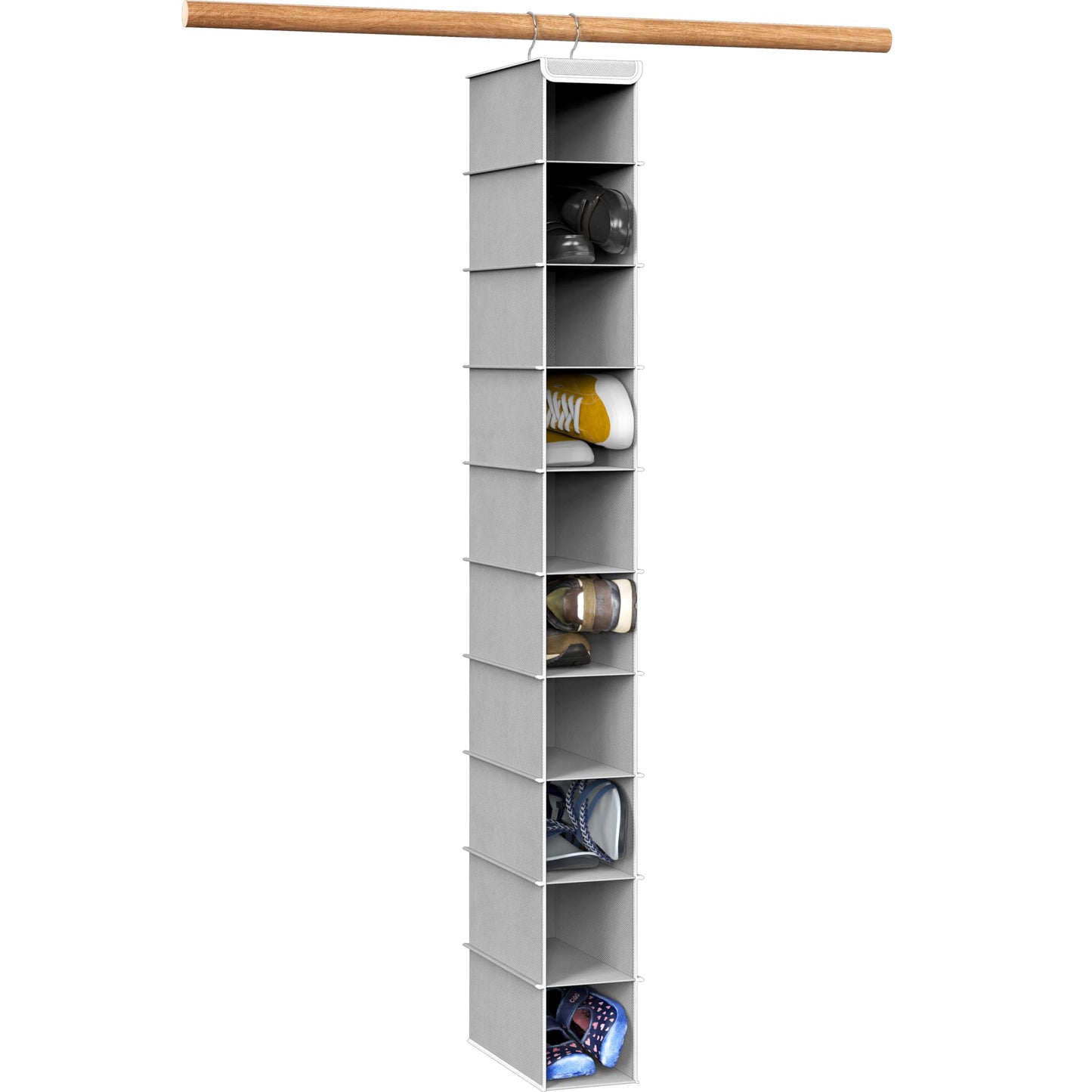 Simple Houseware 10 Shelves Hanging Shoes Organizer Holder for Closet, Grey
