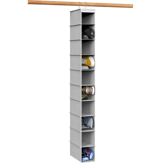 Simple Houseware 10 Shelves Hanging Shoes Organizer Holder for Closet, Grey