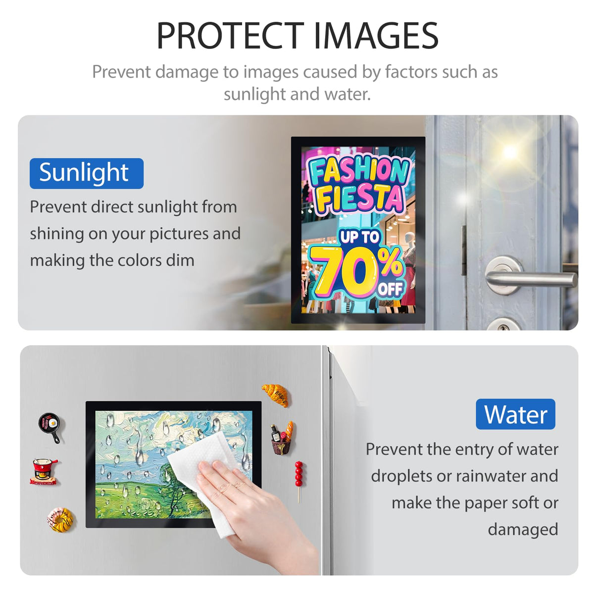 SAMYUCHO Magnetic Sign Holder 8.5 x 11, 10 PCS Self Adhesive Magnetic Frame