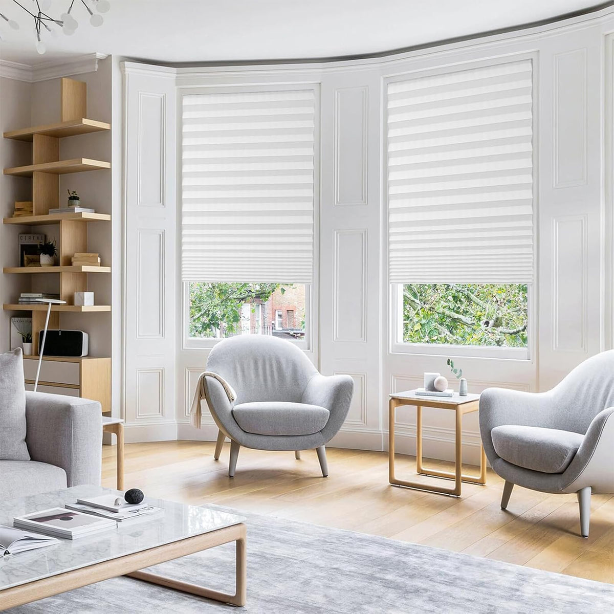 Temporary Blinds for Indoor Windows, Non-Woven Pleated Shades
