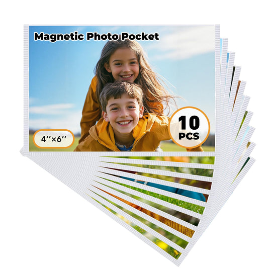 KKJCXY Magnetic Picture Frames for Refrigerator 4x6, 10 Pack White