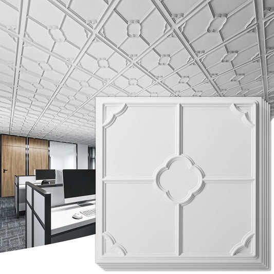 Art3d Drop Ceiling Tiles for Suspended Grid, 2 x 2 ft, 12-Pack, White